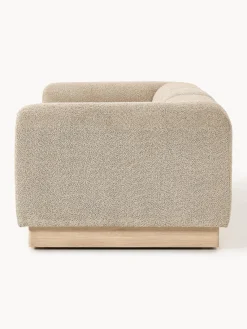 Sofás 3 Plazas|Sofás></noscript>Westwing Collection Sofá modular de borreguillo bouclé Natalie (3 plazas) Borreguillo bouclé beige, madera de haya clara