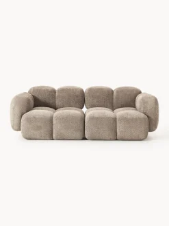 Sofás 3 Plazas|Sofás>Westwing Collection Sofá modular de borreguillo bouclé Tayla (3 plazas) Borreguillo bouclé gris pardo