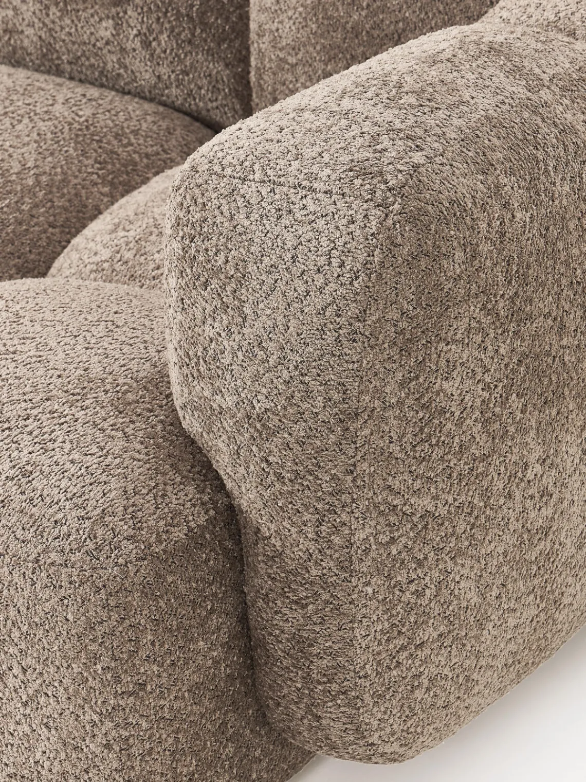 Sofás 3 Plazas|Sofás>Westwing Collection Sofá modular de borreguillo bouclé Tayla (3 plazas) Borreguillo bouclé gris pardo