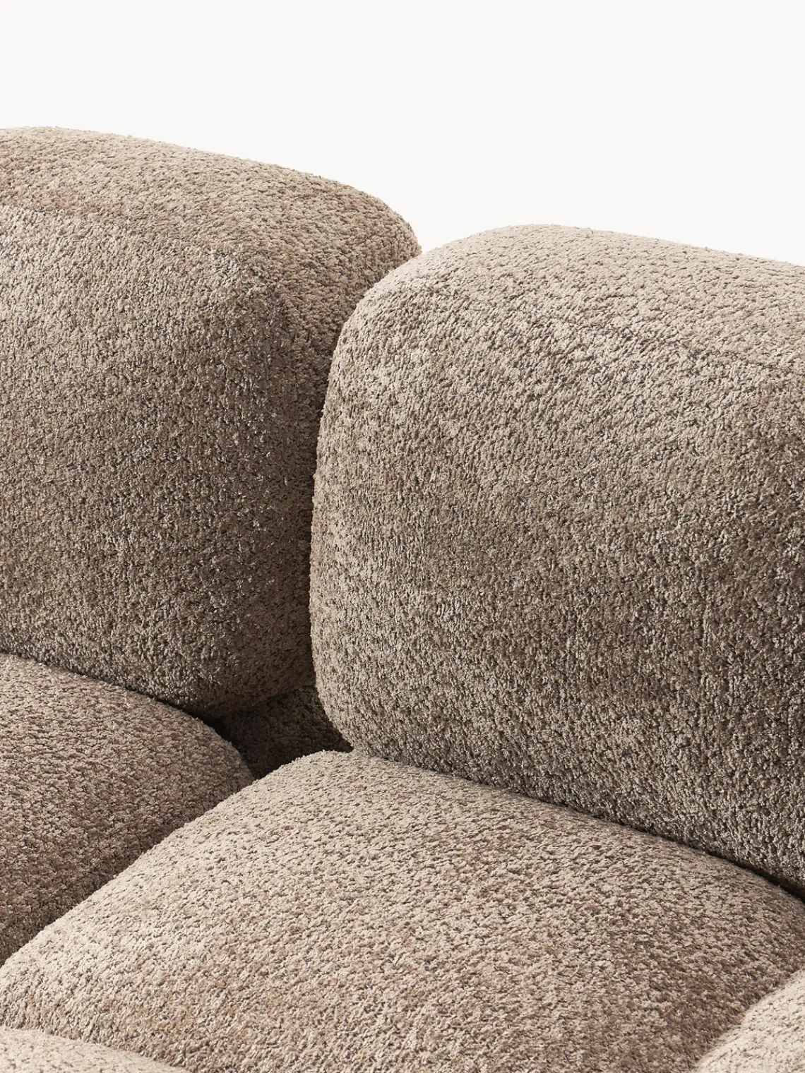 Sofás 3 Plazas|Sofás>Westwing Collection Sofá modular de borreguillo bouclé Tayla (3 plazas) Borreguillo bouclé gris pardo