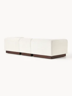 Sofás 3 Plazas|Sofás></noscript>Westwing Collection Sofá modular de borreguillo bouclé Natalie (3 plazas) Borreguillo bouclé blanco Off White, madera de haya oscura