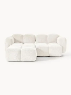 New Sofá modular de borreguillo bouclé con reposapiés Tayla (3 plazas) Sofás Rinconeras|Sofás