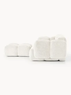 New Sofá modular de borreguillo bouclé con reposapiés Tayla (3 plazas) Sofás Rinconeras|Sofás