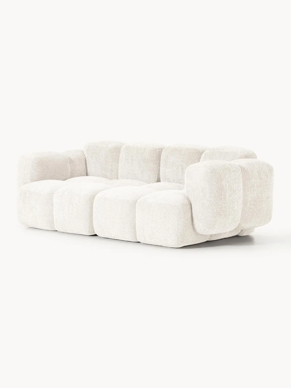 Sofás 3 Plazas|Sofás>Westwing Collection Sofá modular de borreguillo bouclé Tayla (3 plazas) Borreguillo bouclé blanco Off White