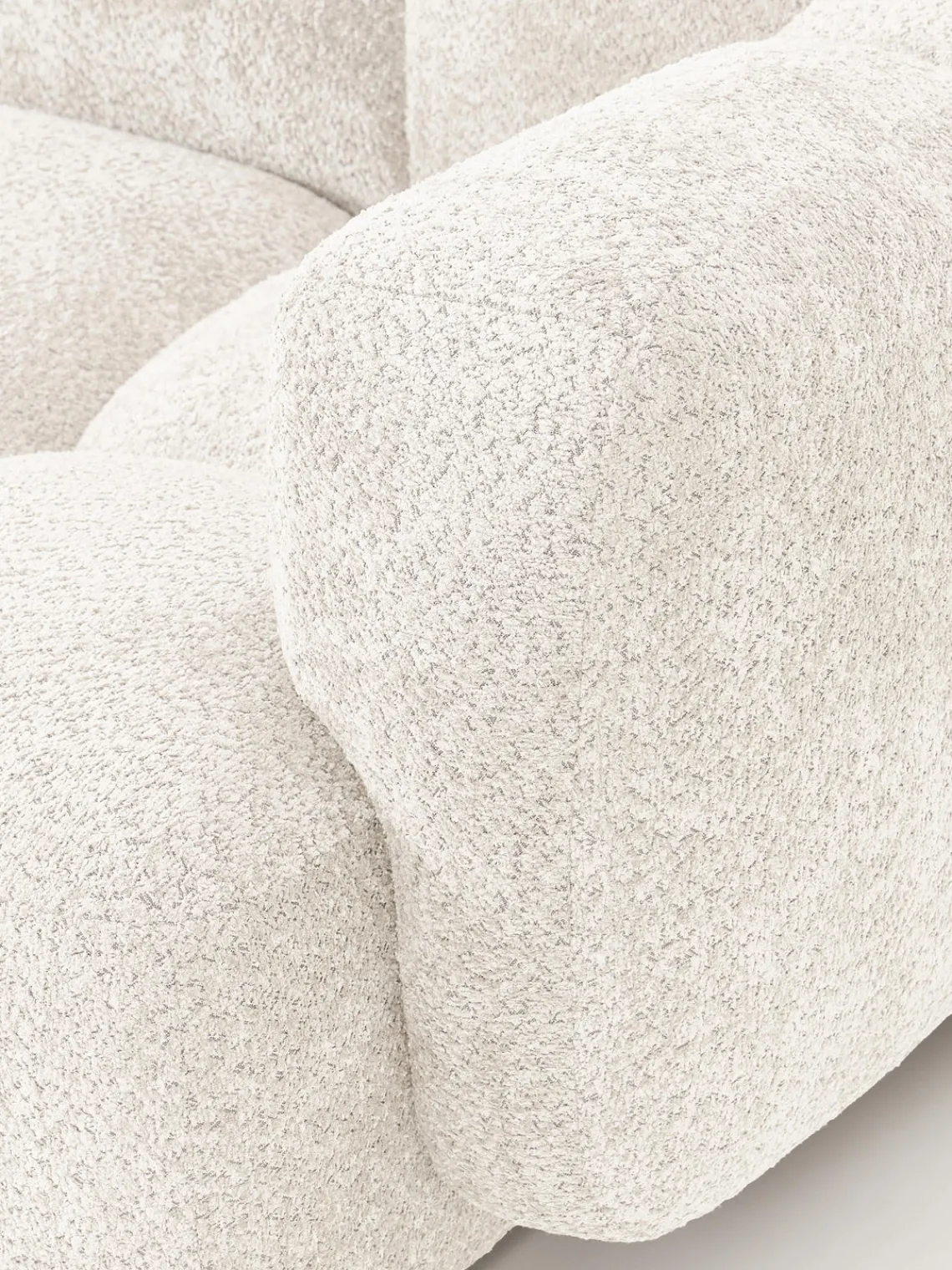 Sofás 3 Plazas|Sofás>Westwing Collection Sofá modular de borreguillo bouclé Tayla (3 plazas) Borreguillo bouclé blanco Off White