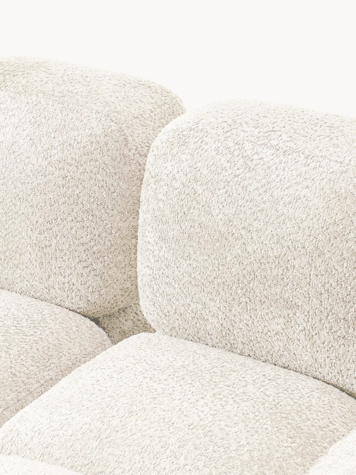 Sofás 3 Plazas|Sofás>Westwing Collection Sofá modular de borreguillo bouclé Tayla (3 plazas) Borreguillo bouclé blanco Off White