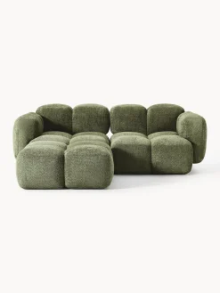 Discount Sofá modular de borreguillo bouclé con reposapiés Tayla (3 plazas) Sofás Rinconeras|Sofás