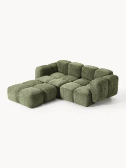 Discount Sofá modular de borreguillo bouclé con reposapiés Tayla (3 plazas) Sofás Rinconeras|Sofás
