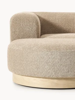 Sofás Rinconeras|Sofás></noscript>Westwing Collection Sofá modular de borreguillo bouclé con reposapiés Natalie (3 plazas, izquierda/derecha) Borreguillo bouclé beige, madera de haya clara