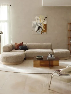 Hot Sofá modular de borreguillo bouclé Natalie (3 plazas) Sofás Rinconeras|Sofás