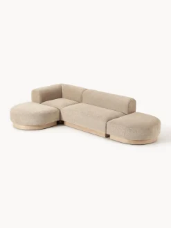 Hot Sofá modular de borreguillo bouclé Natalie (3 plazas) Sofás Rinconeras|Sofás