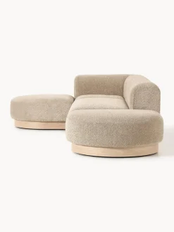Hot Sofá modular de borreguillo bouclé Natalie (3 plazas) Sofás Rinconeras|Sofás