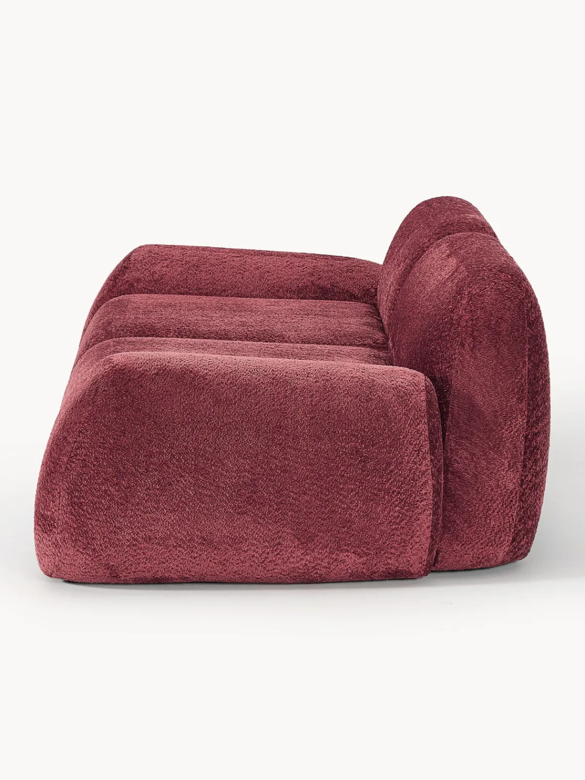 Sofás 3 Plazas|Sofás>Westwing Collection Sofá modular de borreguillo bouclé Wolke (3 plazas) Borreguillo bouclé rojo vino