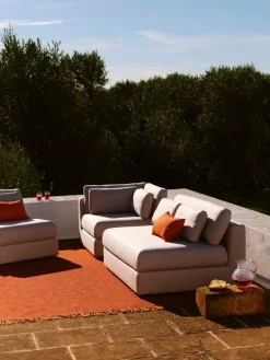 Sofás De Exterior|Sofás De Exterior>Westwing Collection Sofá modular de jardín Rabea (2 plazas) Beige claro