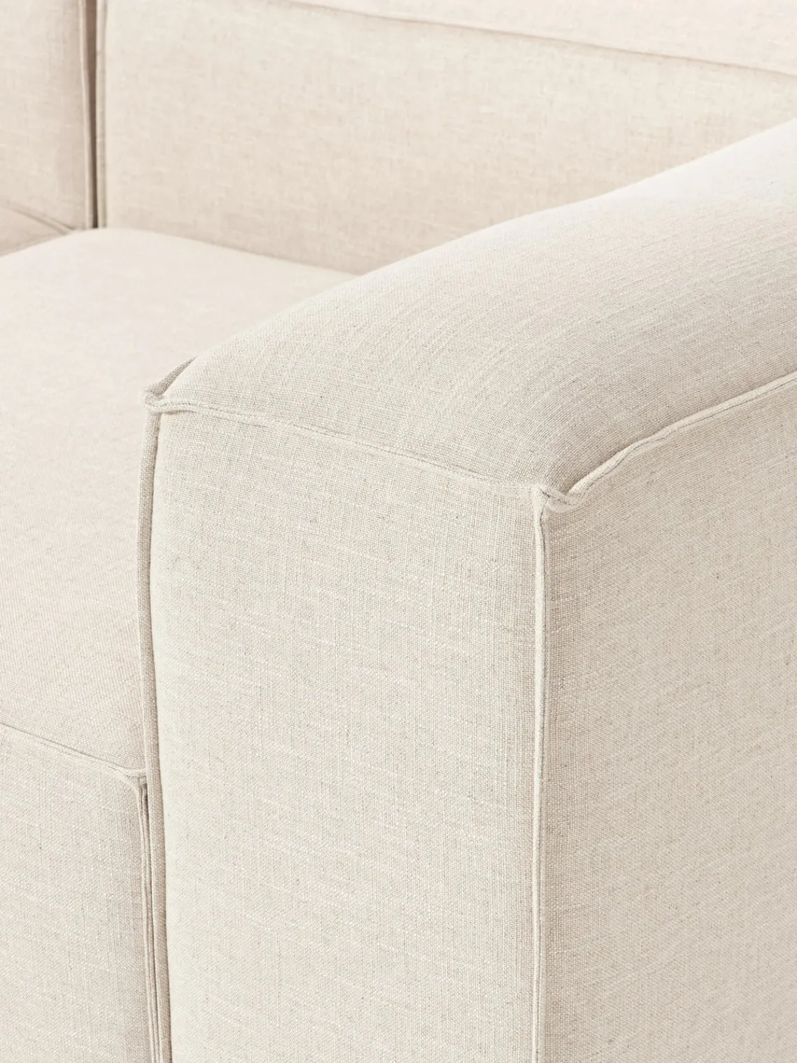 Sofás>Westwing Collection Sofá modular de mezcla de lino Lennon (3 plazas) Mezcla de lino beige