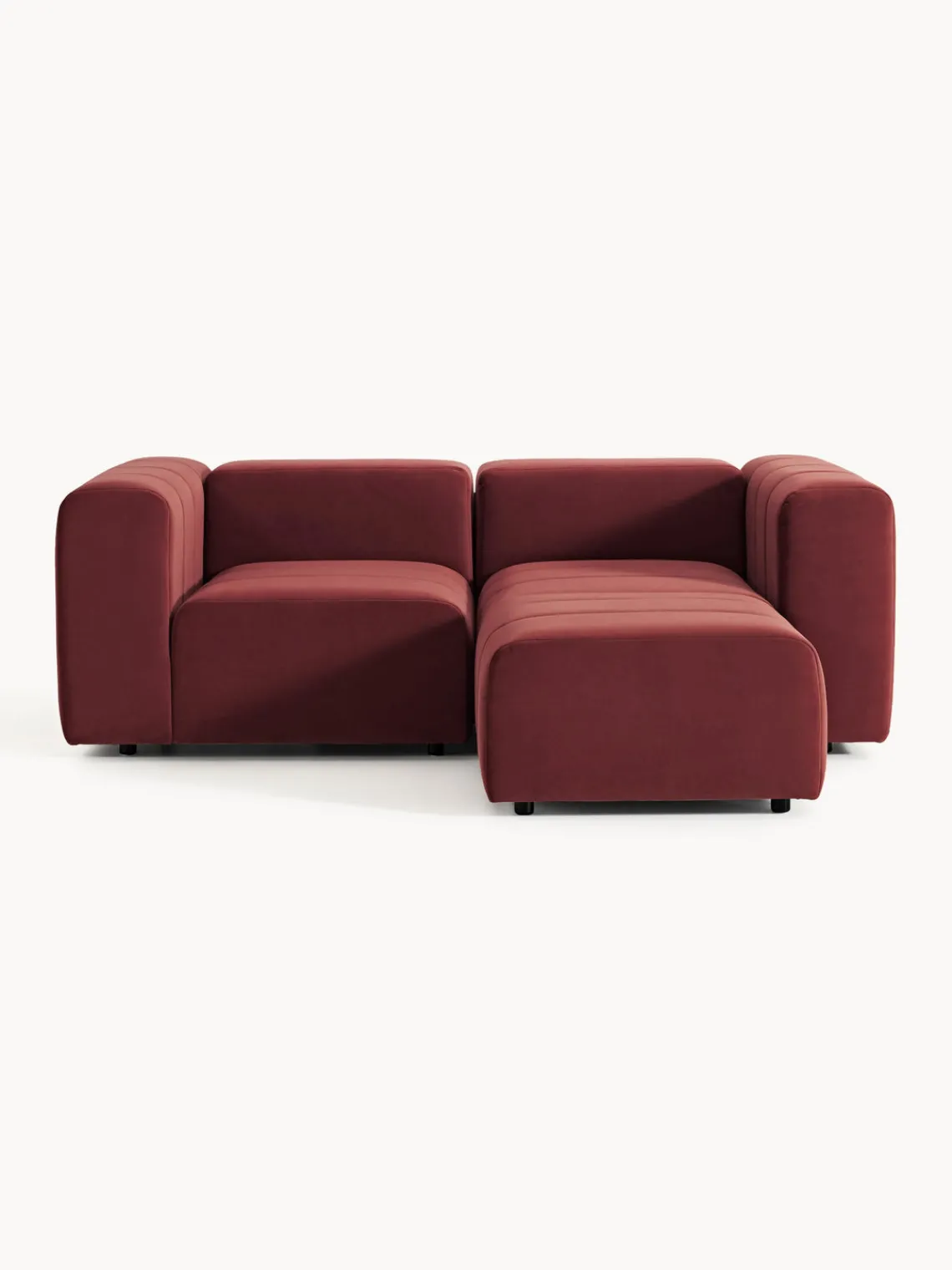 Best Sofá modular de terciopelo con reposapiés Lena (3 plazas) Sofás Rinconeras|Sofás