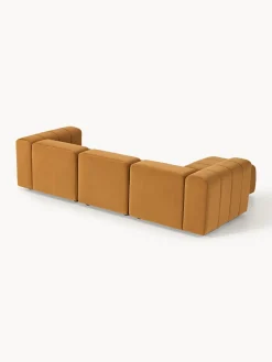 Sofás Rinconeras|Sofás></noscript>Westwing Collection Sofá modular de terciopelo con reposapiés izquierdo/derecho Lena (4 plazas) Terciopelo ocre
