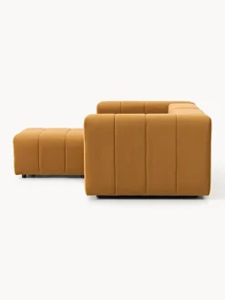 Hot Sofá modular de terciopelo con reposapiés Lena (3 plazas) Sofás Rinconeras|Sofás