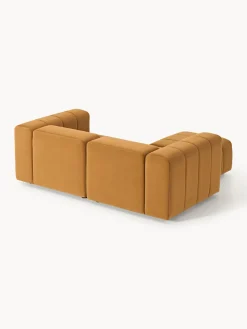 Hot Sofá modular de terciopelo con reposapiés Lena (3 plazas) Sofás Rinconeras|Sofás