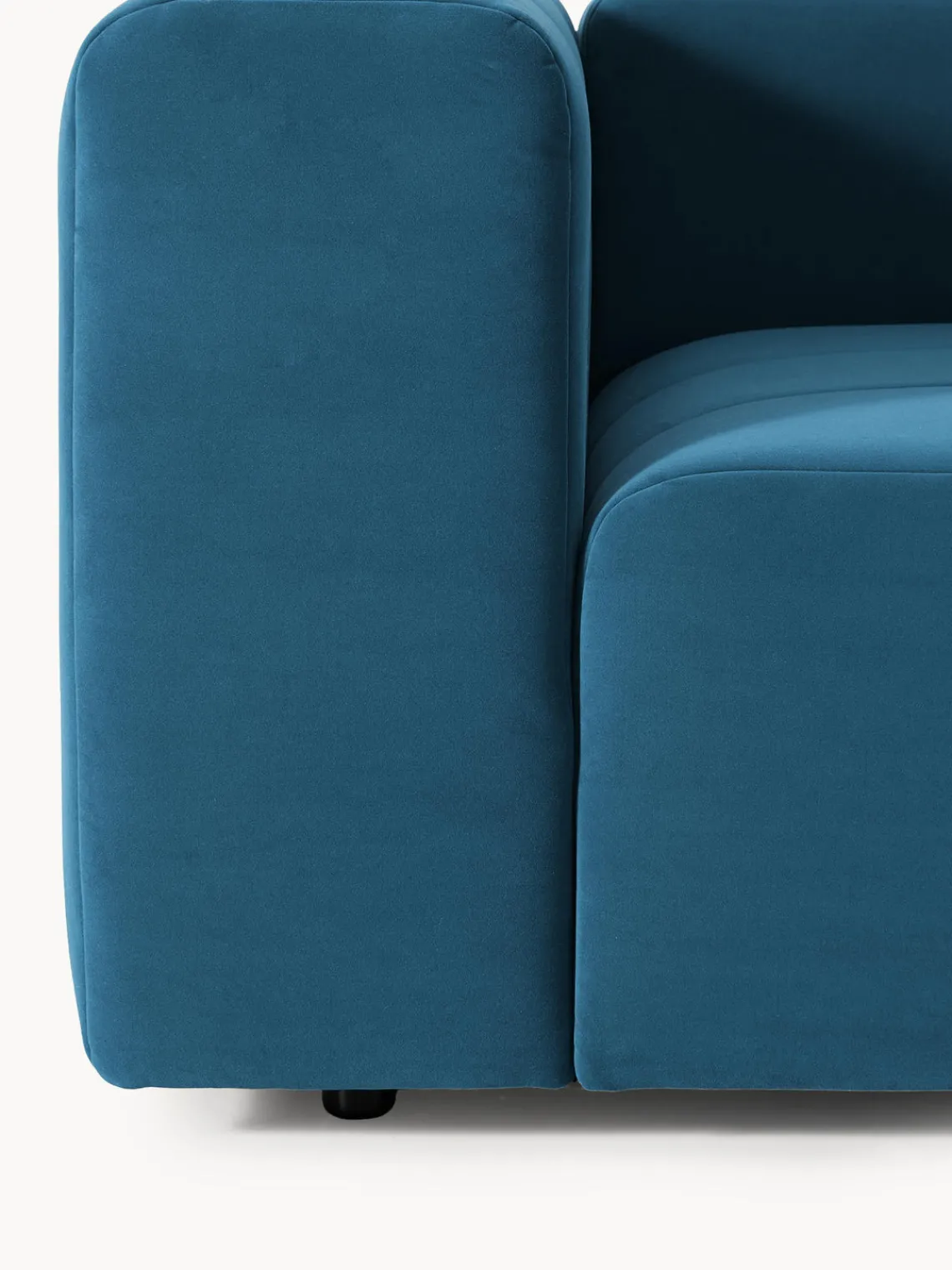 Online Sofá modular de terciopelo con reposapiés Lena, (3 plazas) Sofás