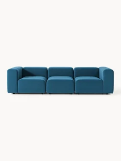 Sofás 3 Plazas|Sofás>Westwing Collection Sofá modular de terciopelo Lena (4 plazas) Terciopelo azul petróleo
