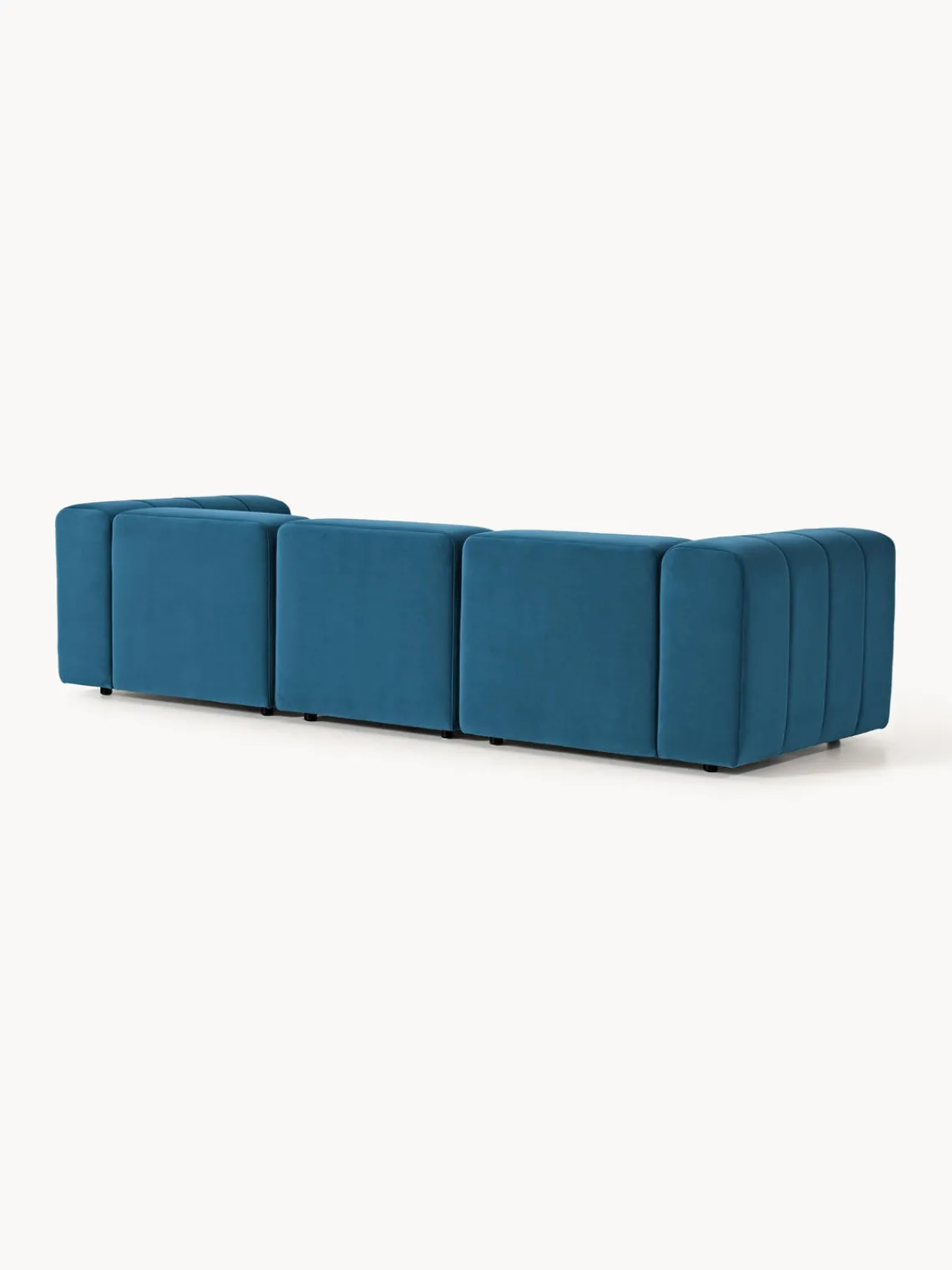 Sofás 3 Plazas|Sofás>Westwing Collection Sofá modular de terciopelo Lena (4 plazas) Terciopelo azul petróleo