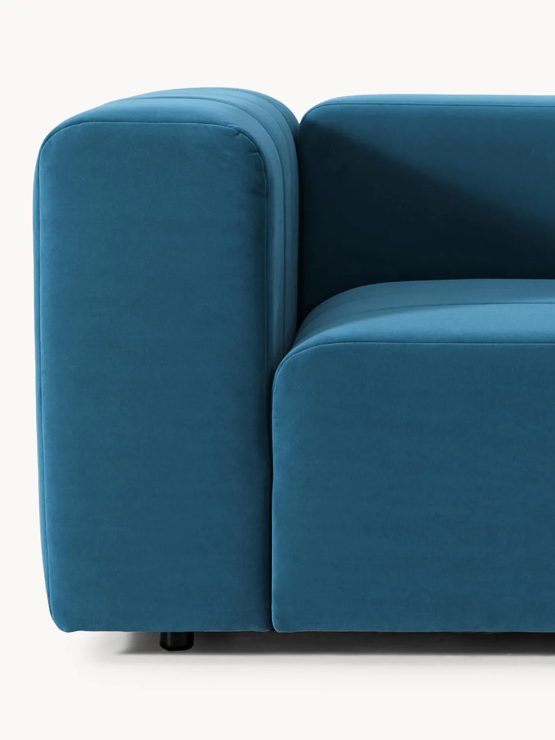 Sofás 3 Plazas|Sofás>Westwing Collection Sofá modular de terciopelo Lena (4 plazas) Terciopelo azul petróleo