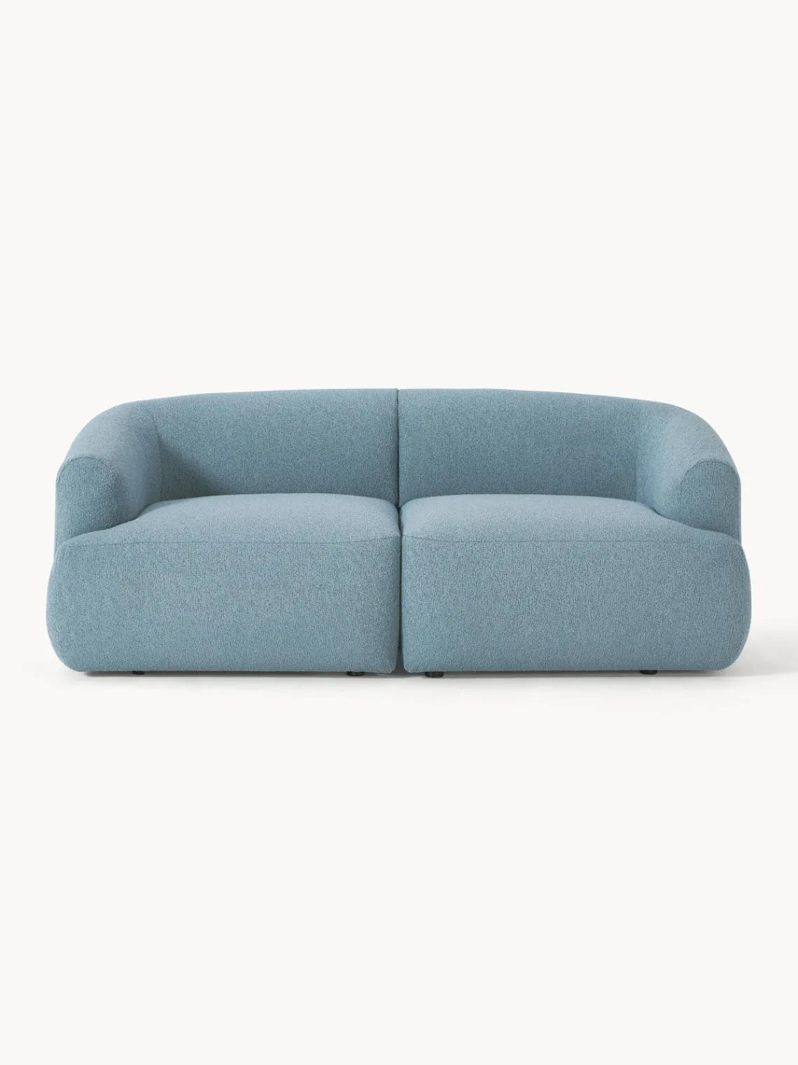 Sofás 2 Plazas|Sofás>Westwing Collection Sofá modular en tejido bouclé Sofia (2 plazas) Bouclé azul