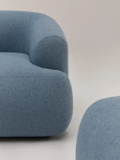 Sofás 2 Plazas|Sofás>Westwing Collection Sofá modular en tejido bouclé Sofia (2 plazas) Bouclé azul