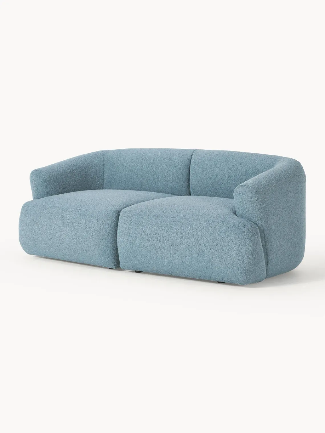 Sofás 2 Plazas|Sofás>Westwing Collection Sofá modular en tejido bouclé Sofia (2 plazas) Bouclé azul