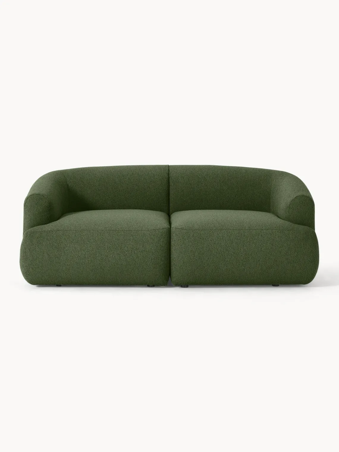 Sofás 2 Plazas|Sofás>Westwing Collection Sofá modular en tejido bouclé Sofia (2 plazas) Bouclé verde oscuro