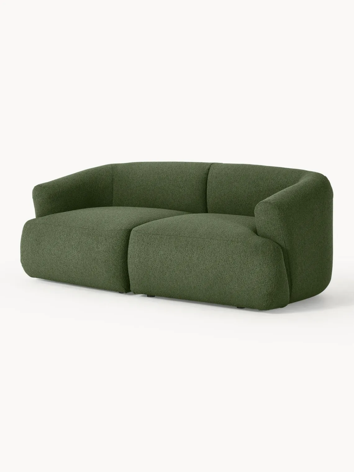 Sofás 2 Plazas|Sofás>Westwing Collection Sofá modular en tejido bouclé Sofia (2 plazas) Bouclé verde oscuro