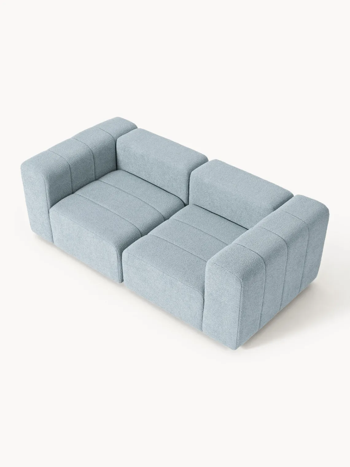 Sofás 3 Plazas|Sofás>Westwing Collection Sofá modular en tejido bouclé Lena (3 plazas) Bouclé azul claro