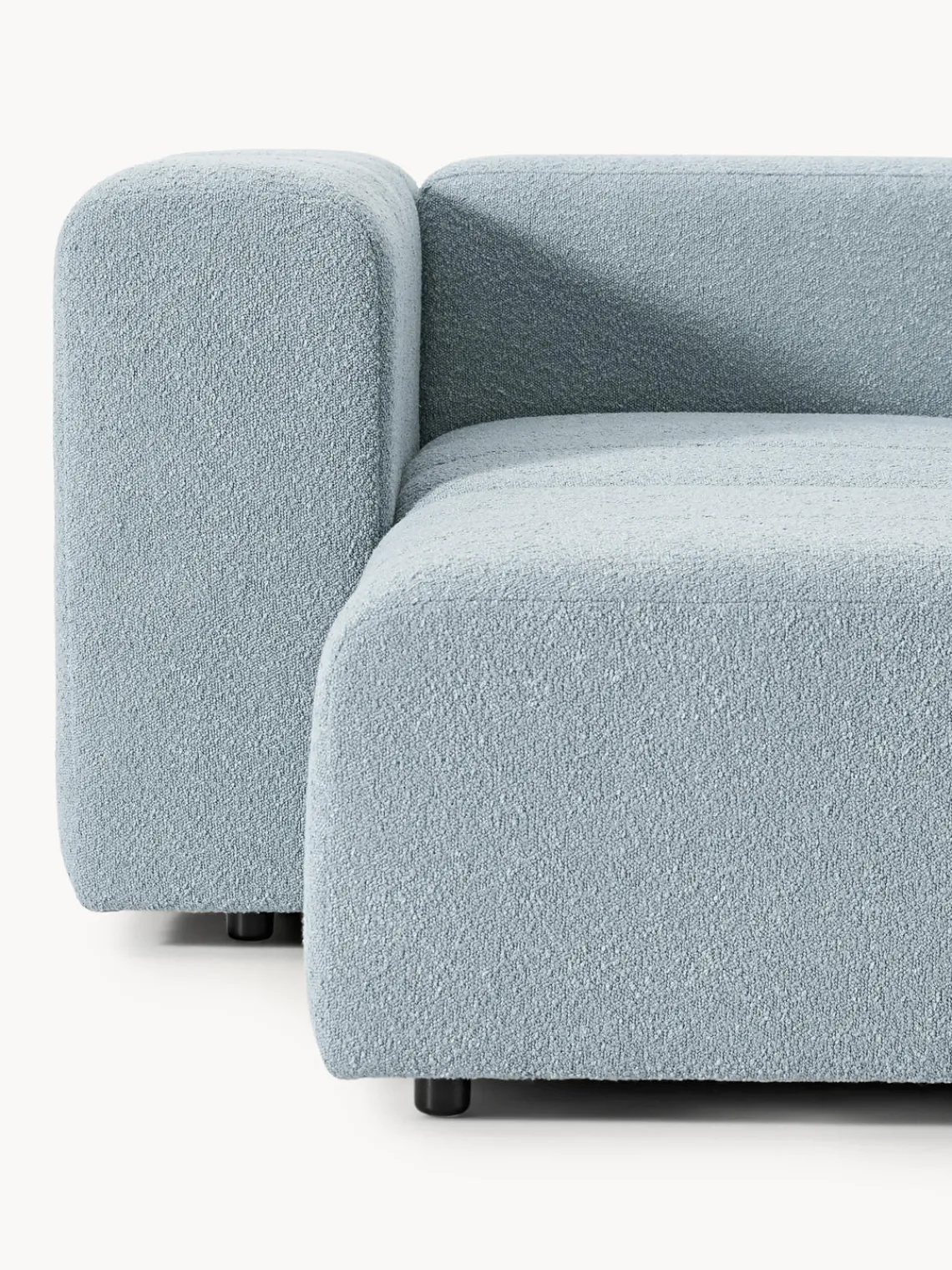 Sofás 3 Plazas|Sofás>Westwing Collection Sofá modular en tejido bouclé Lena (3 plazas) Bouclé azul claro