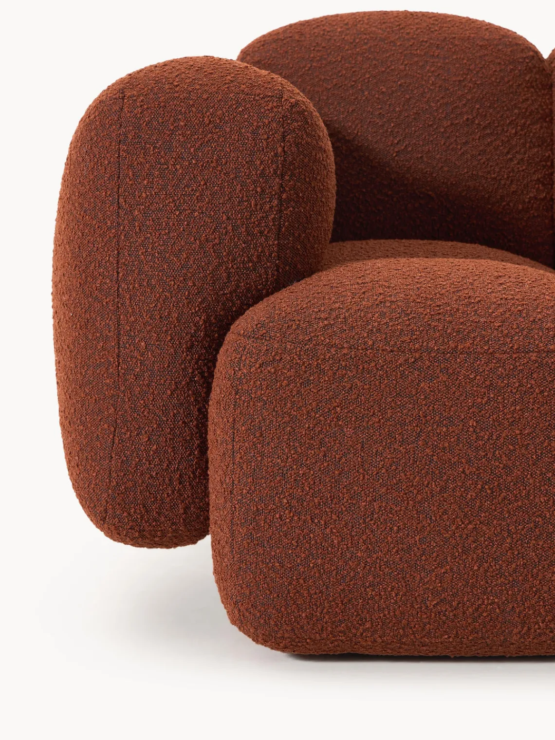 Sofás Rinconeras|Sofás>Westwing Collection Sofá modular en tejido bouclé con reposapiés Tayla (4 plazas) Bouclé terracota
