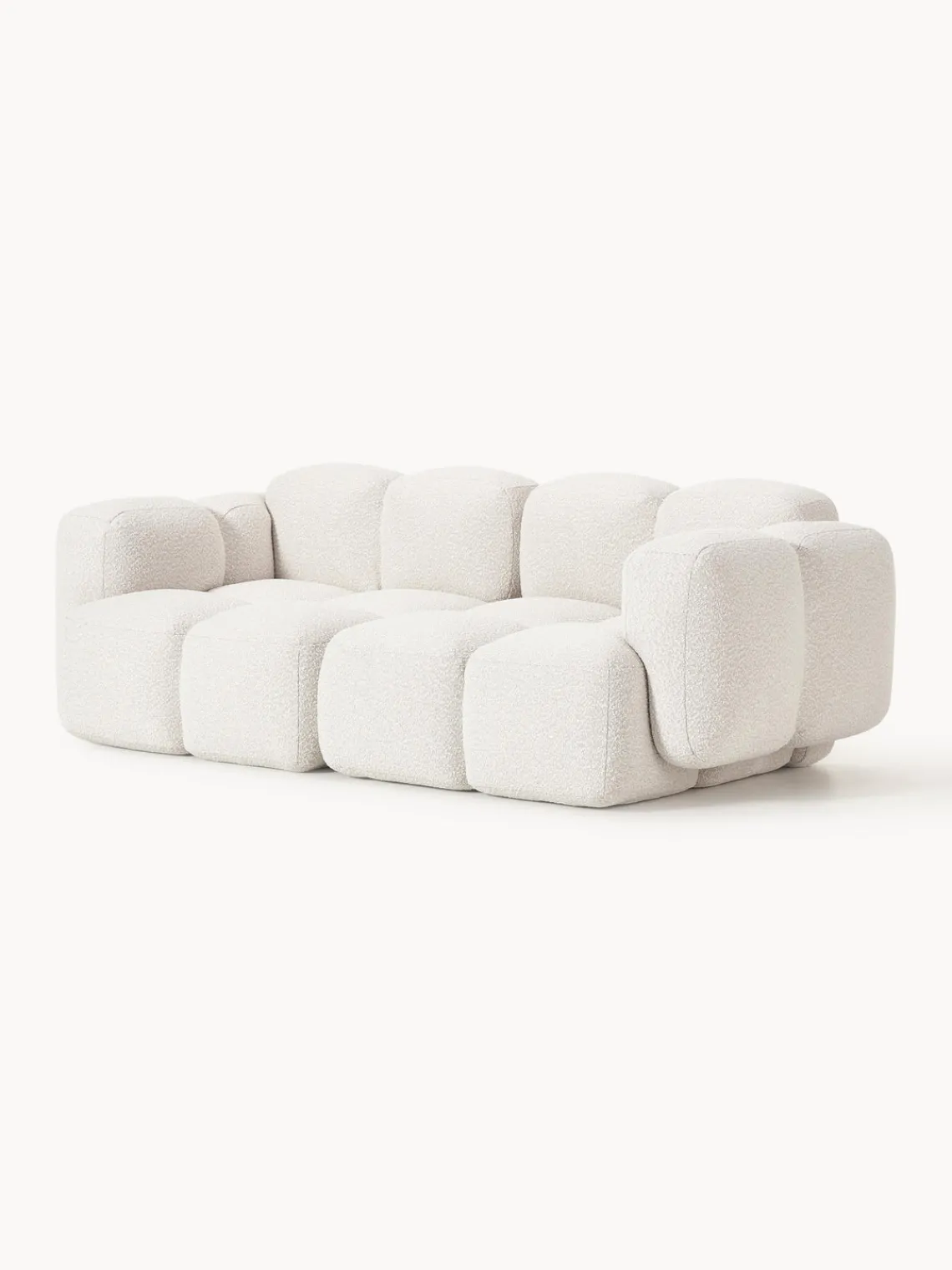 Sofás 3 Plazas|Sofás>Westwing Collection Sofá modular en tejido bouclé Tayla (3 plazas) Bouclé blanco Off White