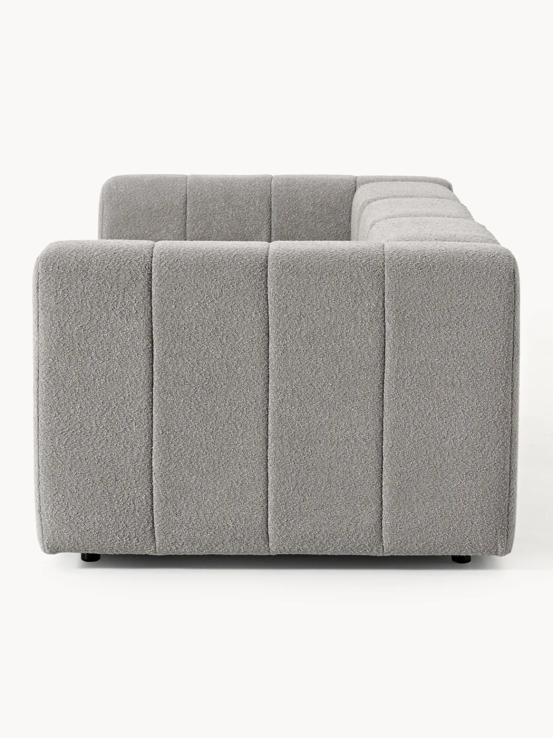 Sofás 3 Plazas|Sofás>Westwing Collection Sofá modular en tejido bouclé Lena (4 plazas) Bouclé gris