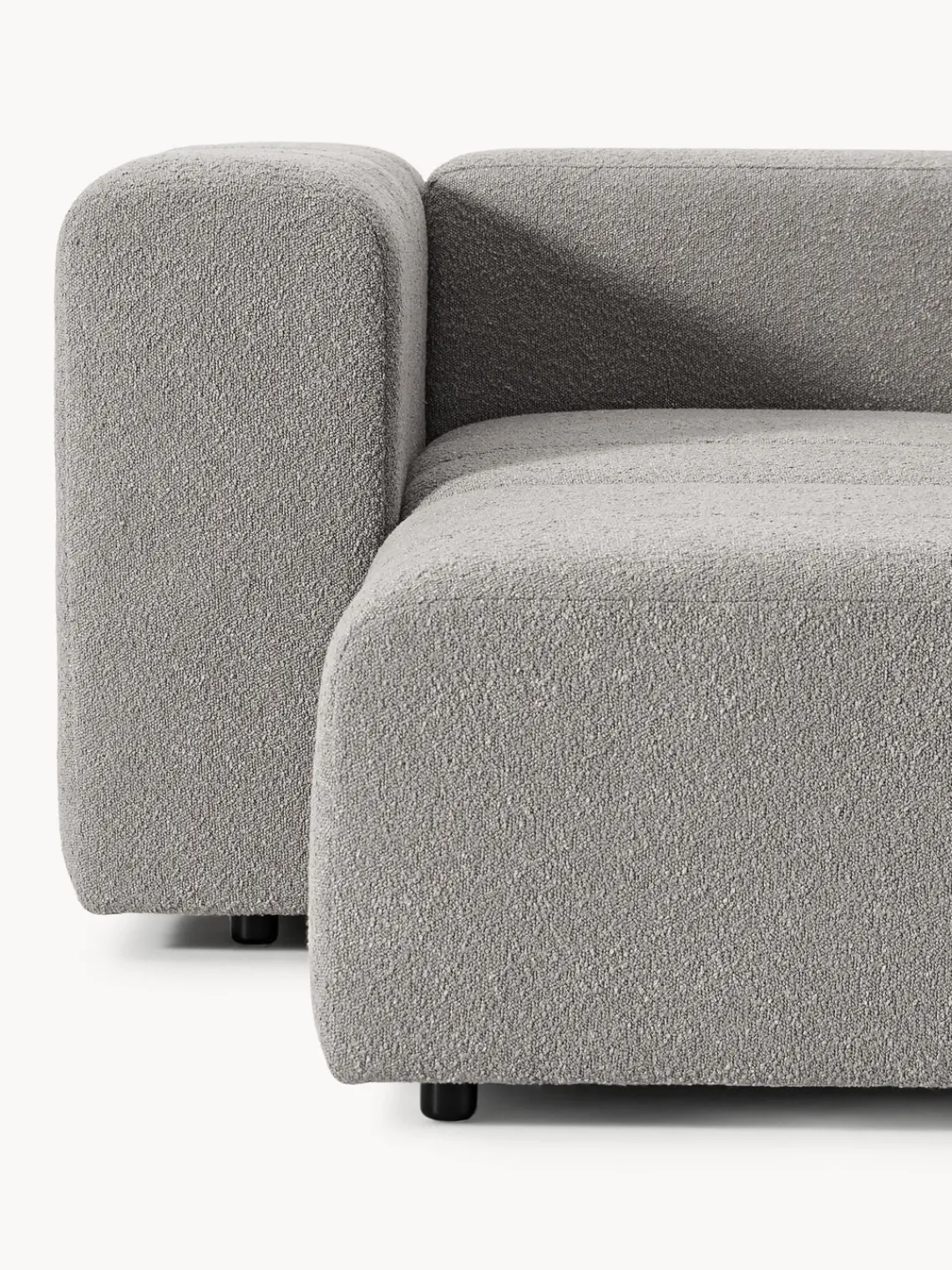 Sofás 3 Plazas|Sofás>Westwing Collection Sofá modular en tejido bouclé Lena (4 plazas) Bouclé gris