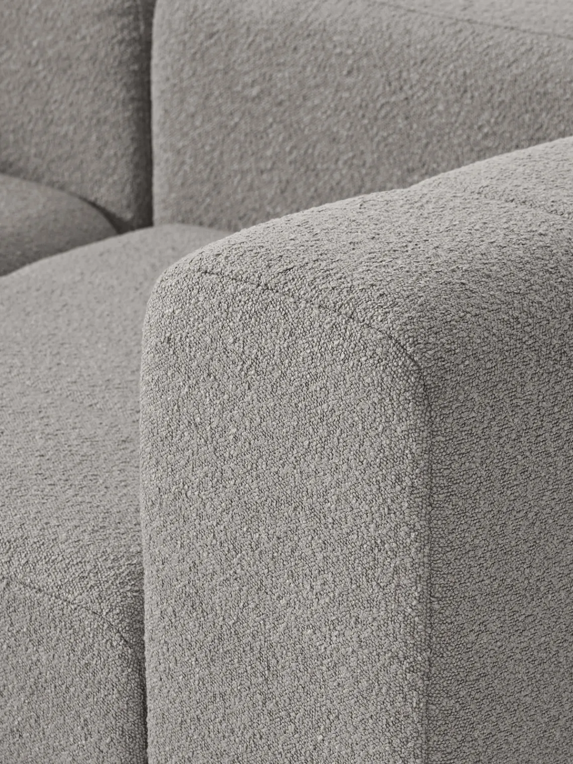 Sofás 3 Plazas|Sofás>Westwing Collection Sofá modular en tejido bouclé Lena (4 plazas) Bouclé gris