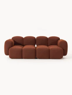 Sofás 3 Plazas|Sofás>Westwing Collection Sofá modular en tejido bouclé Tayla (3 plazas) Bouclé terracota