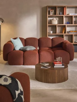 Sofás 3 Plazas|Sofás>Westwing Collection Sofá modular en tejido bouclé Tayla (3 plazas) Bouclé terracota