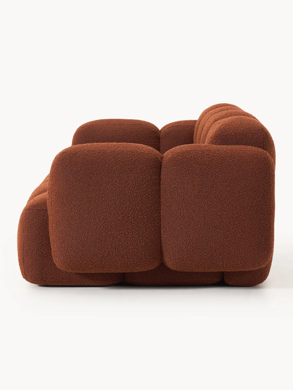 Sofás 3 Plazas|Sofás>Westwing Collection Sofá modular en tejido bouclé Tayla (3 plazas) Bouclé terracota