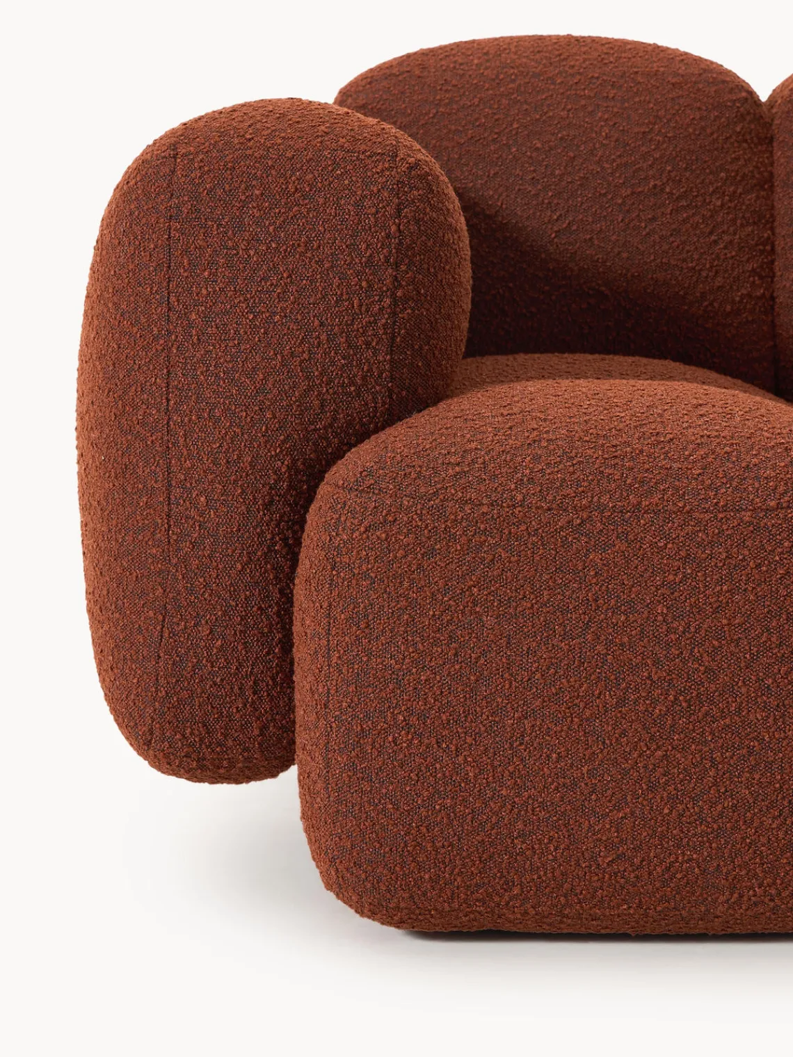 Sofás 3 Plazas|Sofás>Westwing Collection Sofá modular en tejido bouclé Tayla (3 plazas) Bouclé terracota