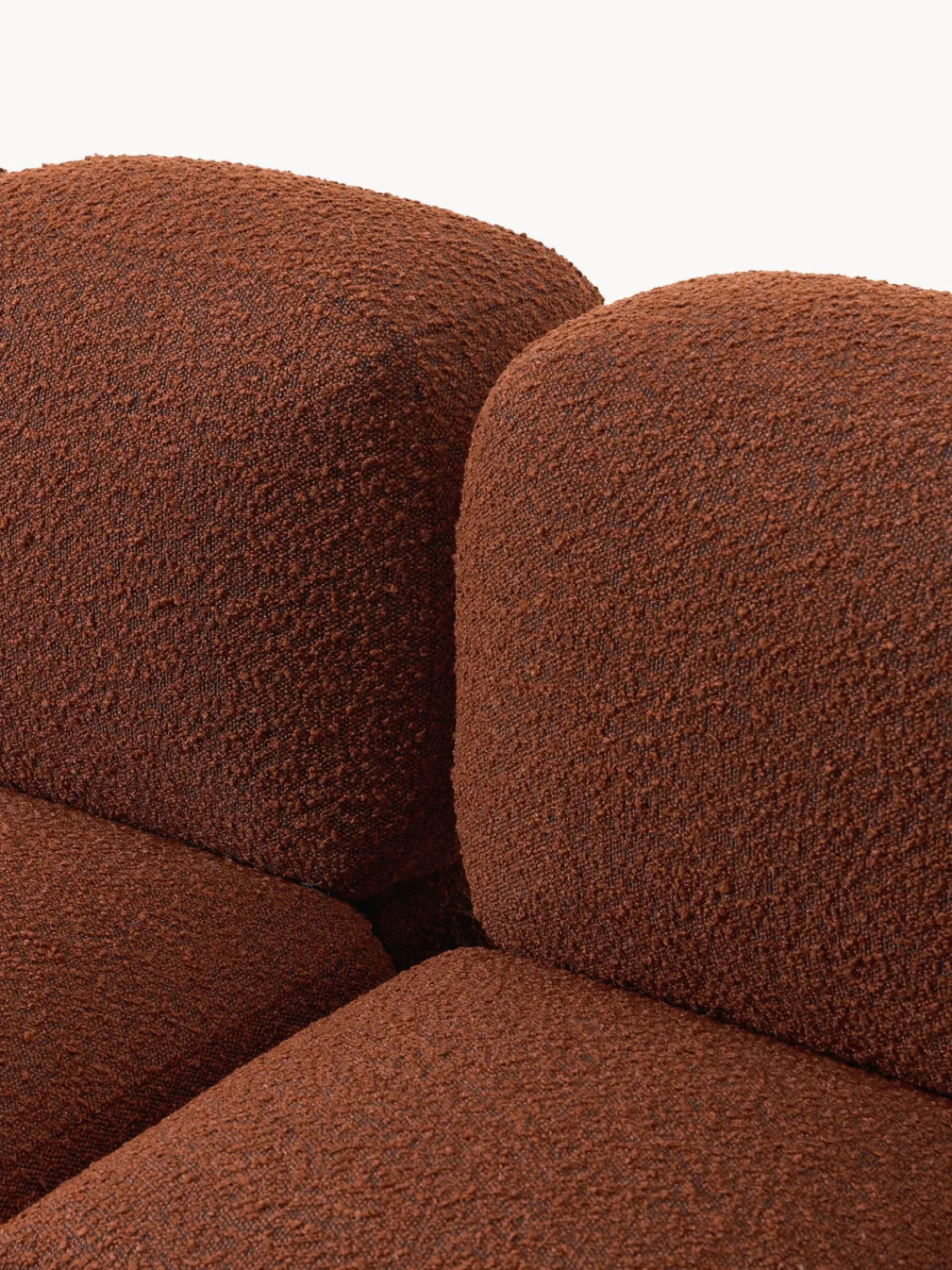 Sofás 3 Plazas|Sofás>Westwing Collection Sofá modular en tejido bouclé Tayla (3 plazas) Bouclé terracota