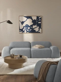 Sofás 3 Plazas|Sofás>Westwing Collection Sofá modular en tejido bouclé Wolke (3 plazas) Bouclé azul claro