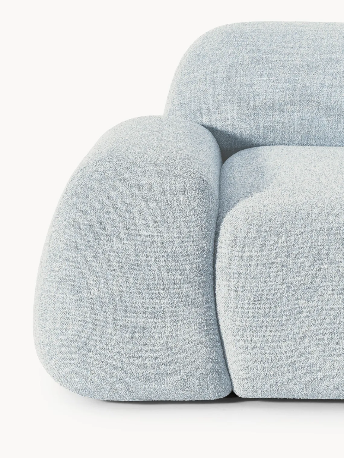 Sofás 3 Plazas|Sofás>Westwing Collection Sofá modular en tejido bouclé Wolke (3 plazas) Bouclé azul claro