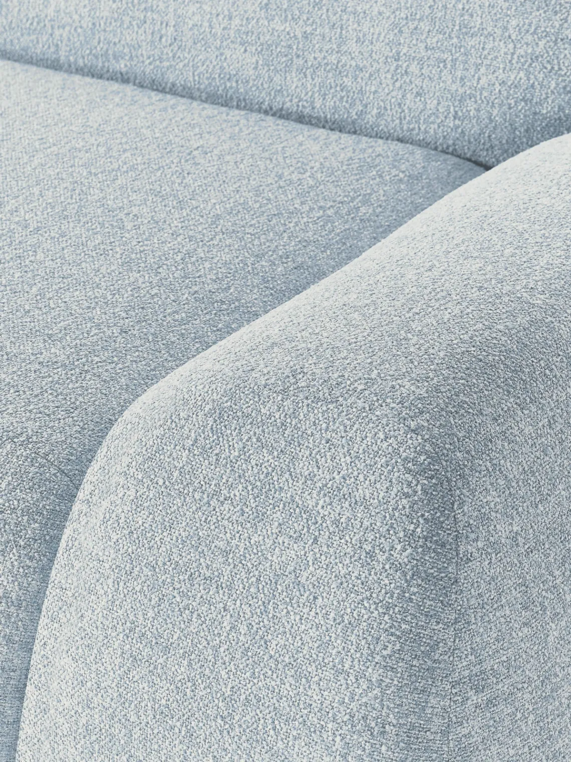 Sofás 3 Plazas|Sofás>Westwing Collection Sofá modular en tejido bouclé Wolke (3 plazas) Bouclé azul claro