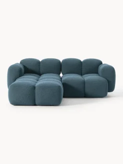 Sofá modular en tejido bouclé con reposapiés Tayla (3 plazas) Sofás Rinconeras|Sofás