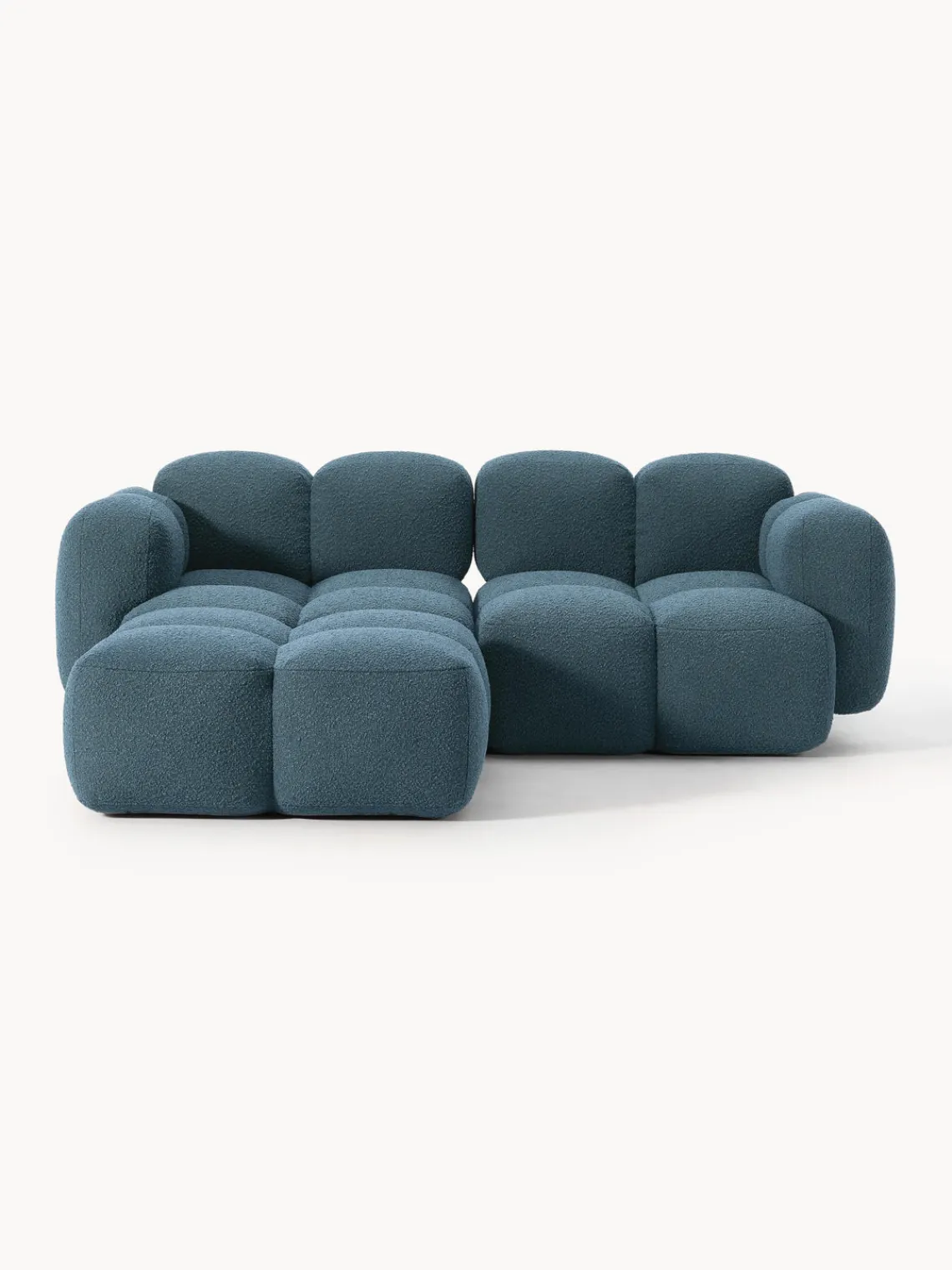 Sofá modular en tejido bouclé con reposapiés Tayla (3 plazas) Sofás Rinconeras|Sofás