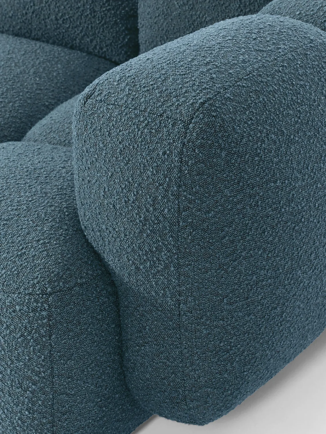 Sofá modular en tejido bouclé con reposapiés Tayla (3 plazas) Sofás Rinconeras|Sofás